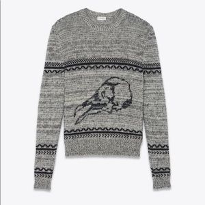 Saint Laurent Raven Skull Sweater